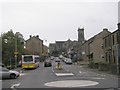 Looking up Station Street from Meltham Dike