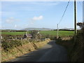 View east towards Pont Afon Saint Crossroads