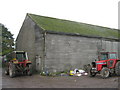 Barn and two tractors in Parsonage Farm