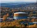 Neepsend gas holder from Pye Bank