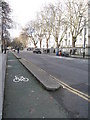 TQ2981 : Cycle lane in Malet Street by ad acta