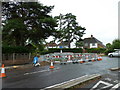 Roadworks at the junction of Merryfield Drive and Guildford Road