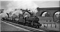 Down empties on Midland (now Robin Hood) line passing under Great Central main line viaduct north of Bulwell