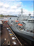 SW8132 : RFA Argus in dry dock at Falmouth Docks by Rod Allday