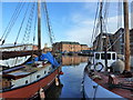 Main basin and some old boats, Gloucester Docks