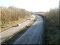 A4232 bends away from Drope Road, Cardiff