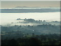 Temperature inversion in the Teme Valley below Clee Hill.