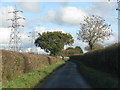 Road passes pylons