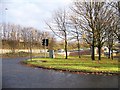 Looking east at the A804 with the M8 above