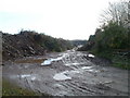 Muddy track on east side of former Wenvoe railway station yard