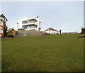 Narrow open space next to coastal slopes, Penarth