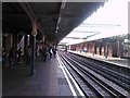 Looking south down the Central line tracks from Newbury Park Station