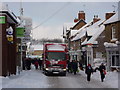 Bread delivery on a snowy morning