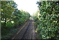 Railway line seen from Sheppey Way