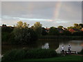 Fishermen and rainbow at lake near Smorrall Lane, Bedworth