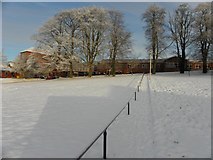 H4672 : Snowed over path, Tyrone County Hospital by Kenneth  Allen