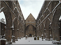 NO0242 : Dunkeld Cathedral nave in the snow by Rob Burke