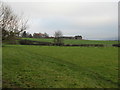 View across greenfields to Greenfields Farm