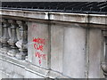 TQ3079 : Graffiti 'Working Class Unite' Whitehall, London by PAUL FARMER