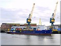 The UKD Marlin and travelling cranes at Corporation Dock