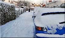 J3874 : Snow-covered cars, Belfast by Albert Bridge