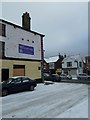 Looking from a snowy Drayton Lane into Havant Road