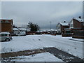 Looking from Drayton Lane into a snowy Aldsworth Close