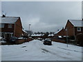 Looking from Central Road across Lealand Avenue into a snowy Copsey Grove