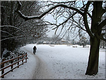 TL4556 : Cycling from Newnham in the snow by John Sutton