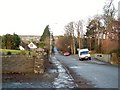 The Burrenreagh Road exiting northwards from the village of Bryansford