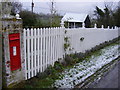 TM4280 : The Church Victorian Postbox & Vicarage Cottage outbuilding by Geographer