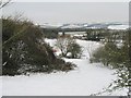 Looking over Findon cricket pitch from access land