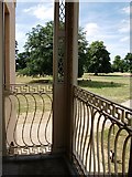 TL1348 : Moggerhanger House -detail of balcony on north-east elevation by John Brightley