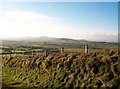 View across the Darron Valley towards Mynydd Ystum