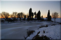 Frozen pond near Manor Golf Club