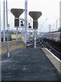 Signals at the end of the station platform