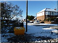 A snowy scene at the boundary of Second Avenue and St Andrew