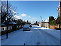 Looking westwards in a snowy First Avenue