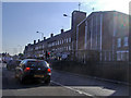 Shops and church on Old Oak Common Lane, Acton