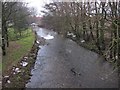 The River Brock downstream of the A6 road bridge