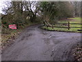 Road blocked at Cheesecombe Farm