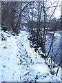 Snowy path on the south bank of the River East Allen