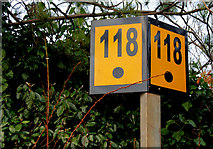 J3979 : Railway milepost, Holywood station by Albert Bridge