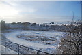 Snowy hollow between the canal and the Metrolink