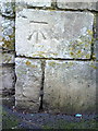 Benchmark on cemetery wall pier on Longcroft Road