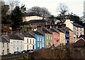 Colourful houses above Llandeilo bridge