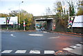 Roundabout and railway bridge