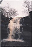 NY9028 : Gibson's Cave Waterfall in 1991 by peter robinson