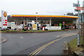 SO5012 : Shell filling station and Budgens, Monmouth by Jaggery