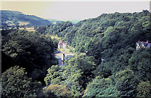 SJ2742 : View west from the Pont Cysyllte Aqueduct 1970 by Gordon Spicer